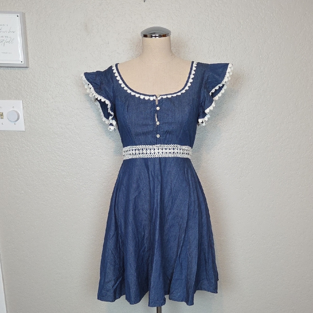 Disney Beauty And The Beast Denim Dress - image 1